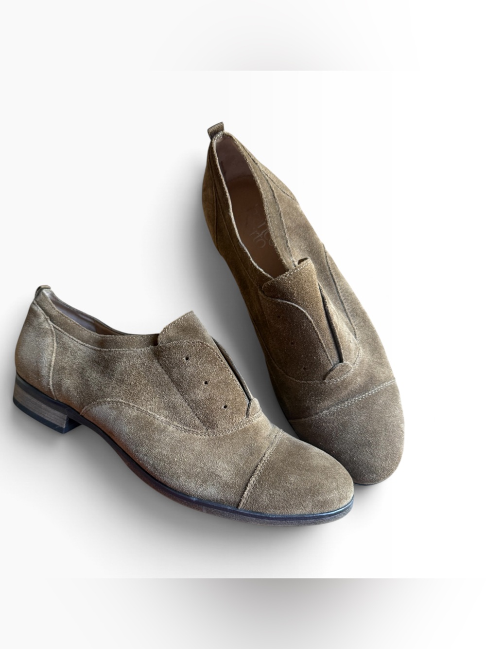 Franco Sarto Taupe Suede Slip-On Loafers